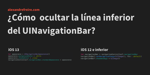 Cómo ocultar la línea inferior del UINavigationBar